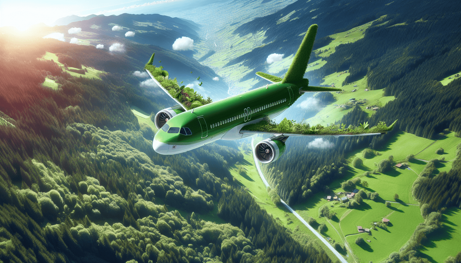 Eco-friendly aircraft in flight